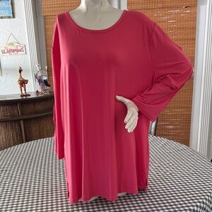 Vibrant Pink Long Sleeve Tunic Top